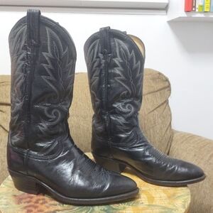 Dan Post Black Leather Western Cowboy Boots Men's Size 8.5 EW